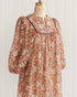 Vintage 1970s Boho Brown Floral Midi Dress / Adored Vintage / Autumn Floristry Dress