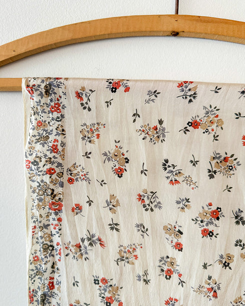 1970s Silk Floral Scarf