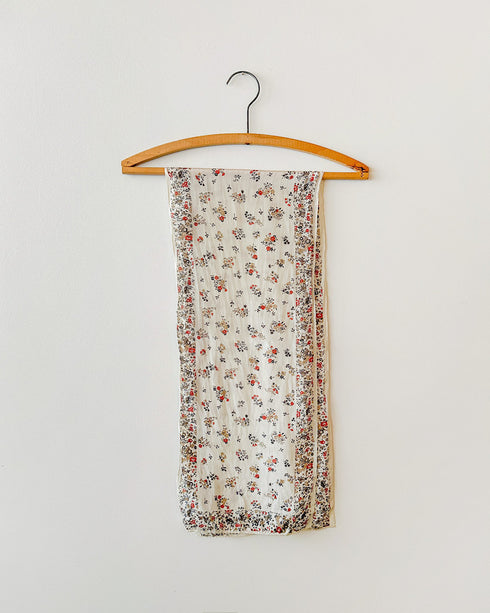 1970s Silk Floral Scarf