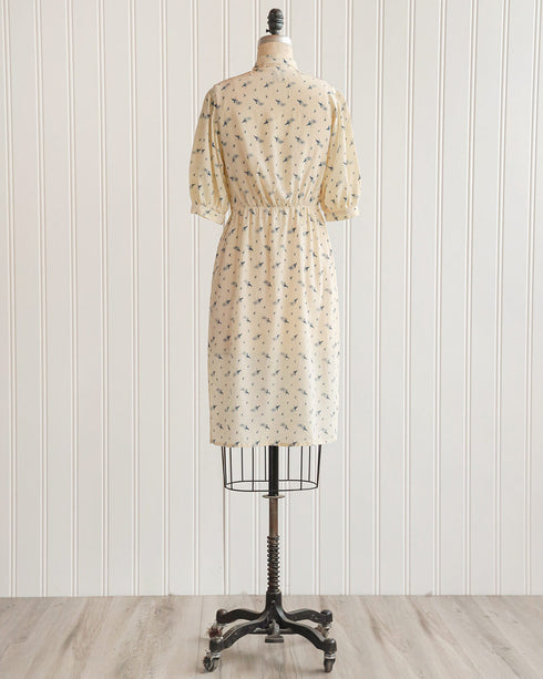 1980s Silk Floral Dress