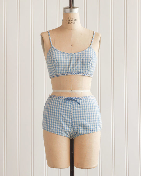 1960s Blue Gingham Bikini