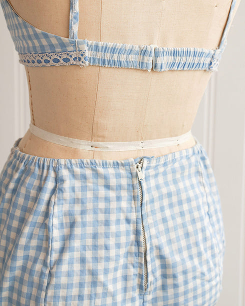 1960s Blue Gingham Bikini