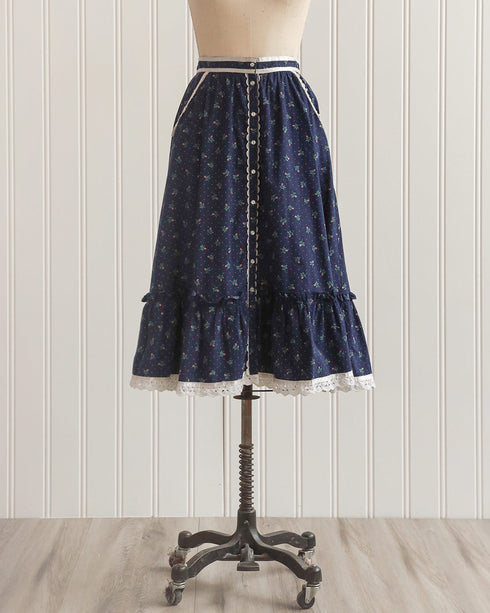 1970s Gunne Sax Navy Skirt