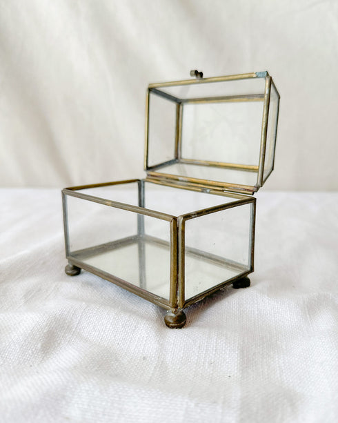 Etched Glass Keepsake Box