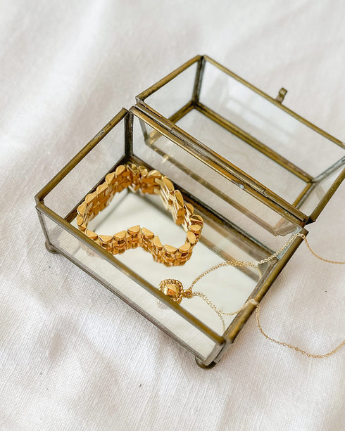 Etched Glass Keepsake Box