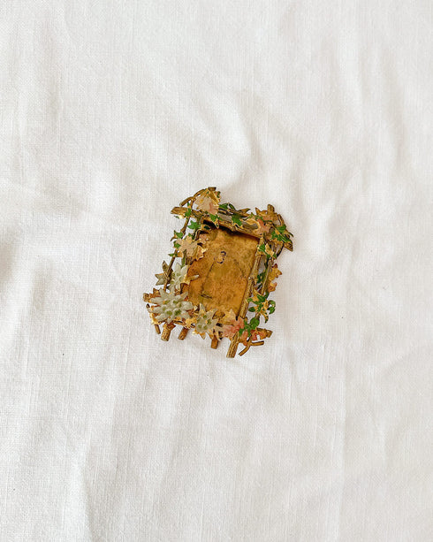 Brass Enamel Floral Frame