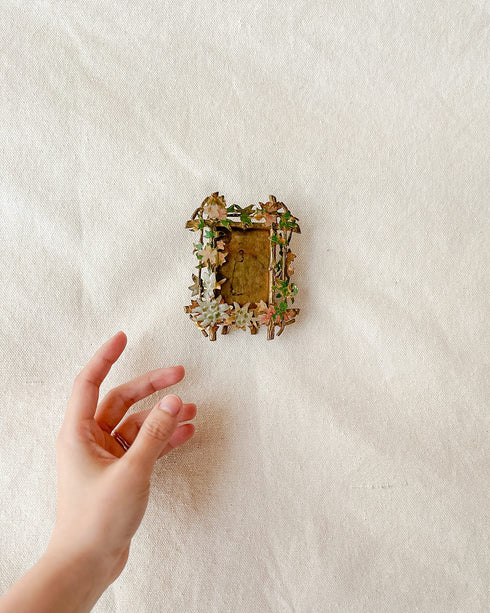 Brass Enamel Floral Frame