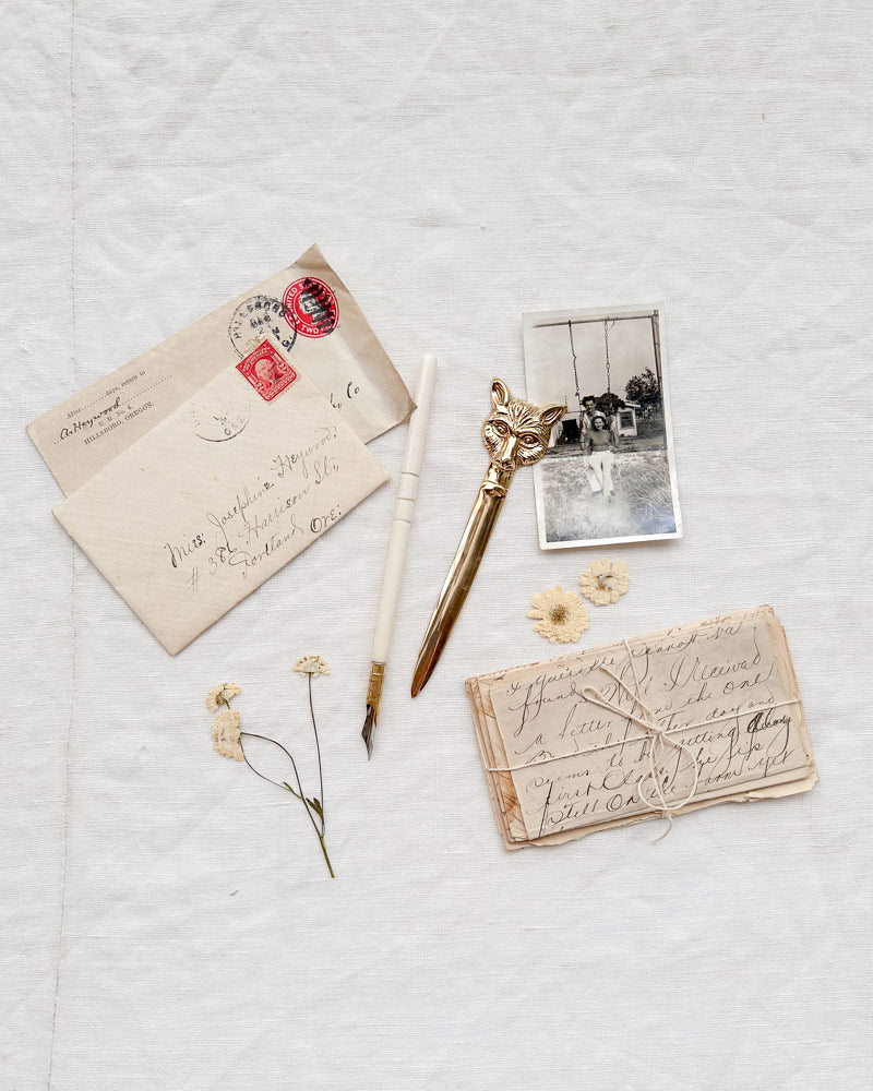 Vintage Reproduction Stationery & Accessories / Brass Fox Head Letter