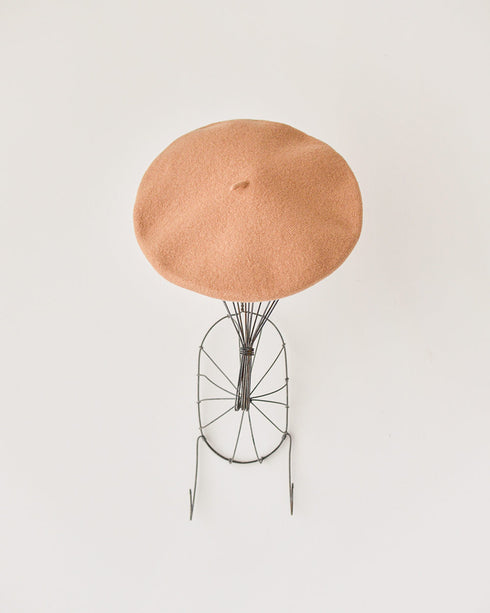 Allaire Beret - Camel-Classic and timeless French style camel brown merino wool beret-Adored Vintage