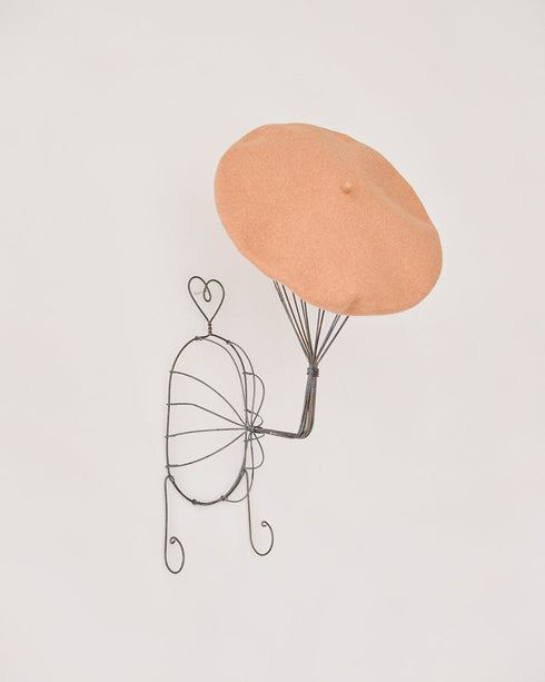 Allaire Beret - Camel-Classic and timeless French style camel brown merino wool beret-Adored Vintage