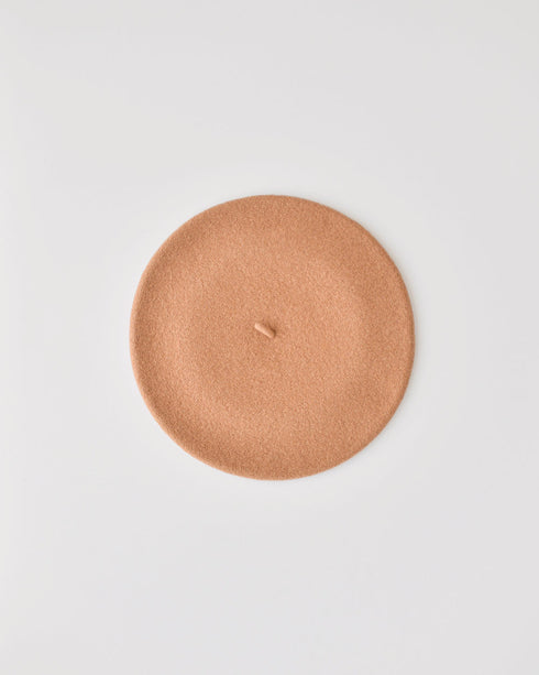 Allaire Beret - Camel-Classic and timeless French style camel brown merino wool beret-Adored Vintage