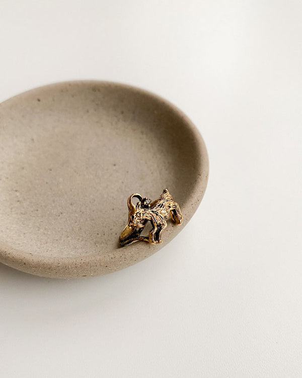 Capricorn Midi Ring-Vintage etched Capricorn midi ring with rhinestone accent-Adored Vintage