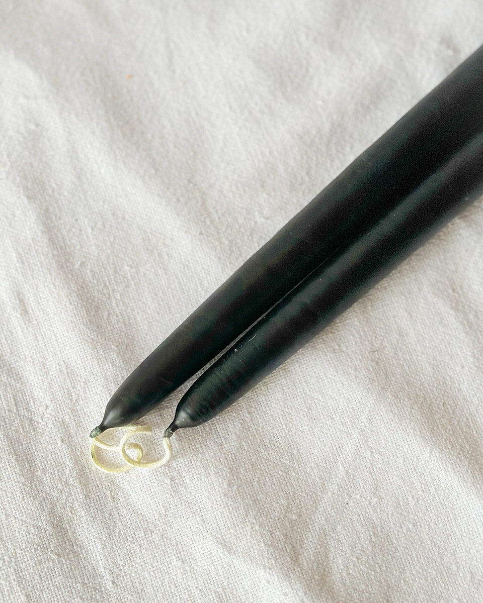 12 Pack Black Taper Candles - 10 Inch Tall Unscented Candlesticks For Decor