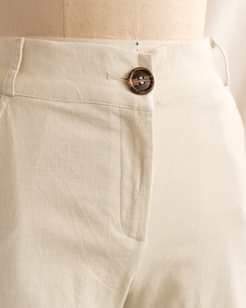 Classic Wide Leg White High Waist Pants / Warm White Sands Trousers ...