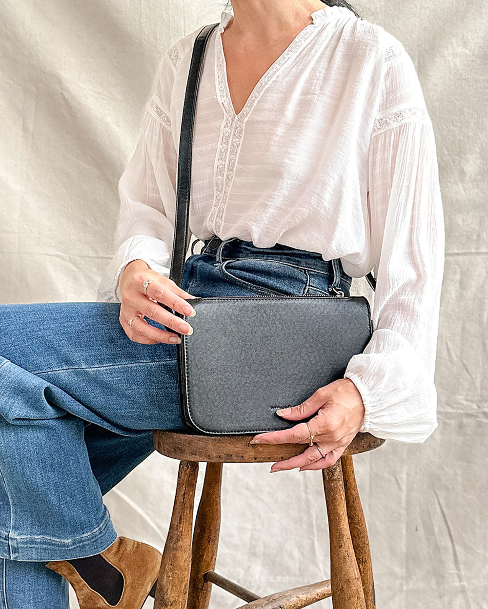 Women's Vintage-Inspired Vegan Leather Bag