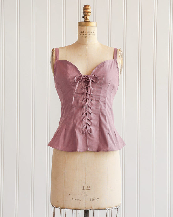 RETRO CHIC TAUPE WOVEN TOP main image 0