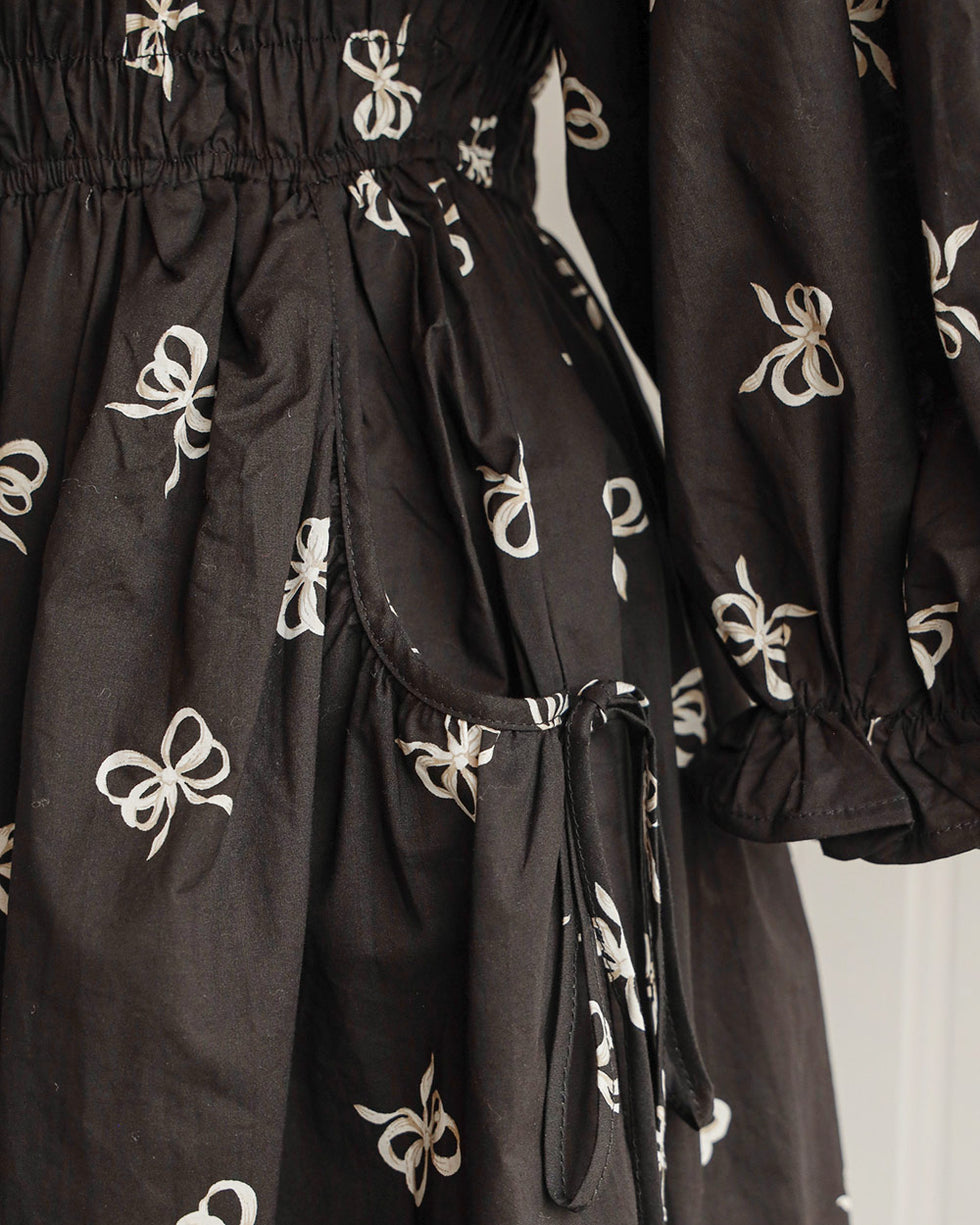 Printed Tie-Bow Dress