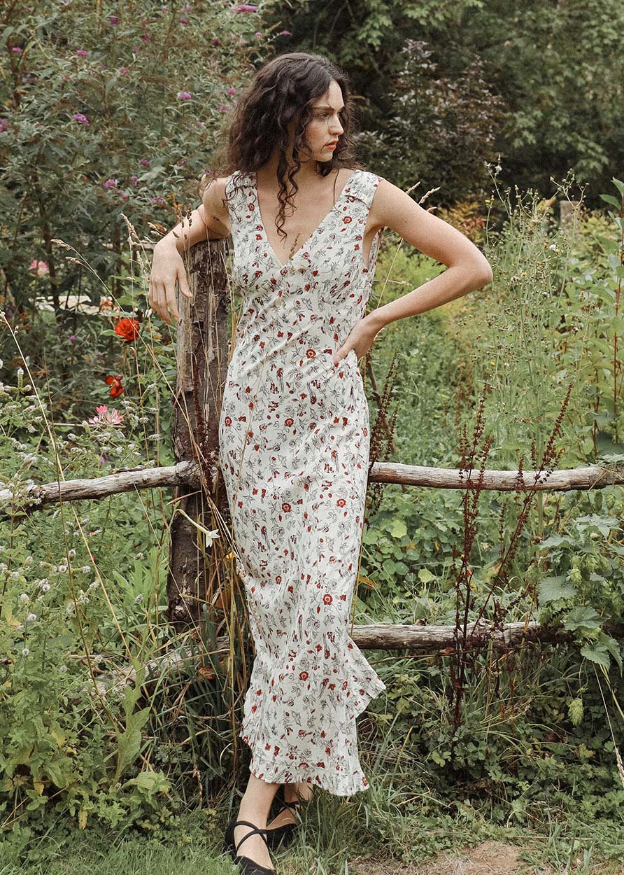 Sandrine Watercolor Floral Dress