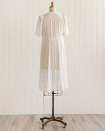 Vintage 1930s Dress / Vintage 30s Dress / Fontasse Embroidered Voile