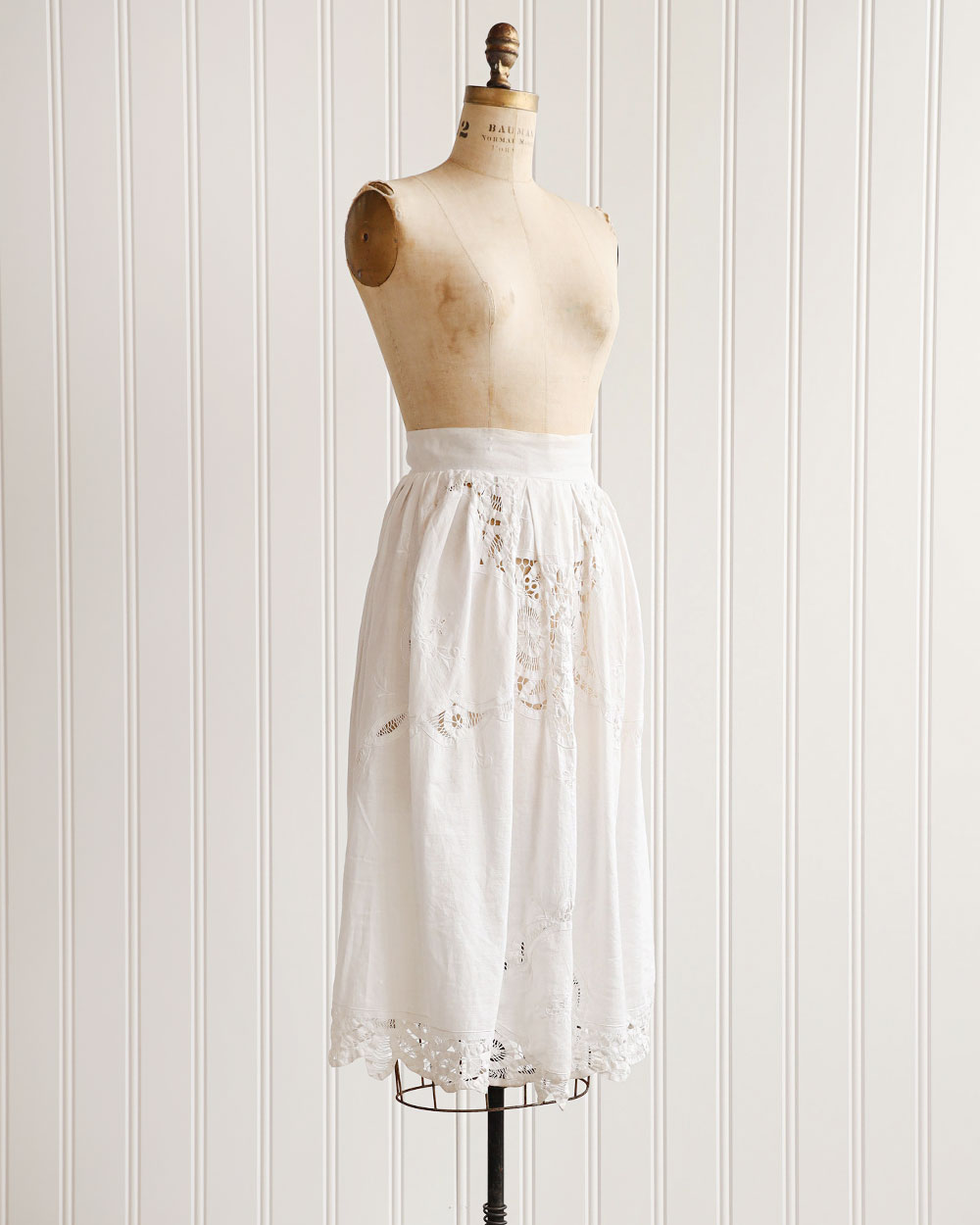 Vintage White Tie Dye Cotton A Line Skirt Summer
