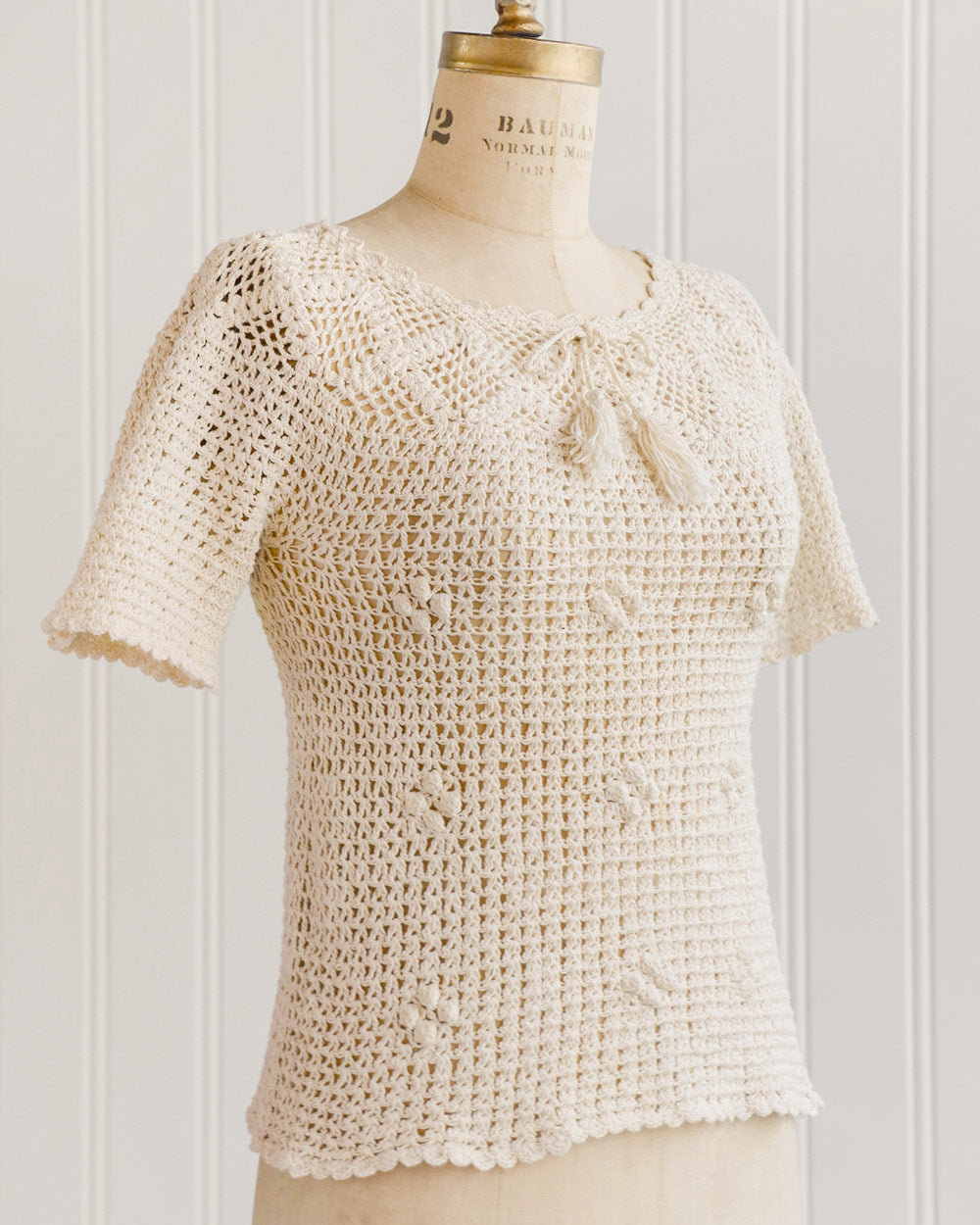 Vintage crochet layering top