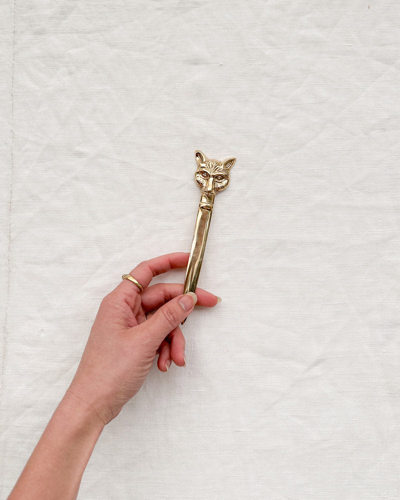 Vintage Reproduction Stationery & Accessories / Brass Fox Head Letter